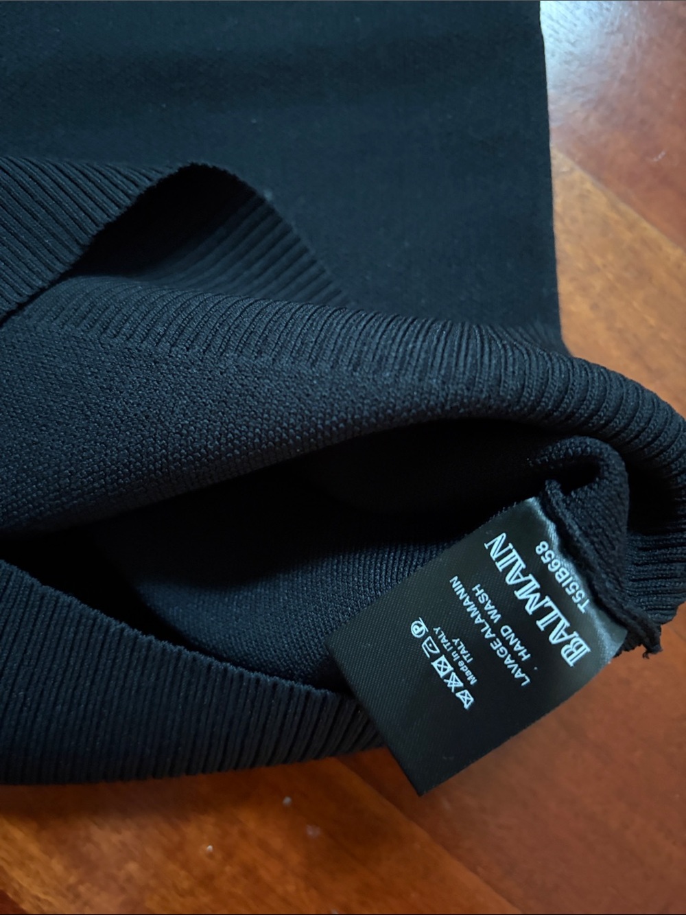 Black Sleeveless Knit Dress with Silver Button Accents - - Picture 3 of 6